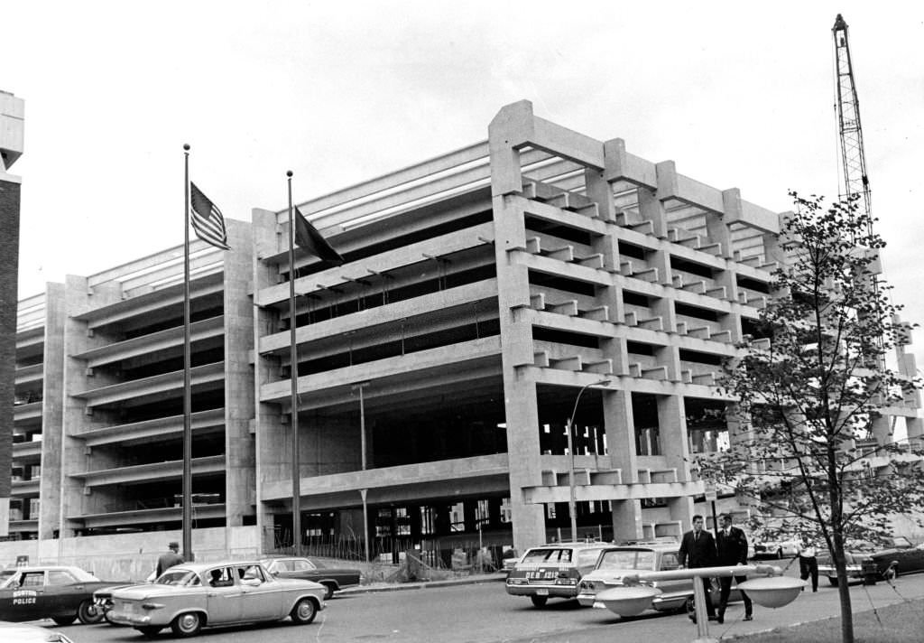 The Government Center Garage in downtown Boston under construction on Sep. 12, 1968.