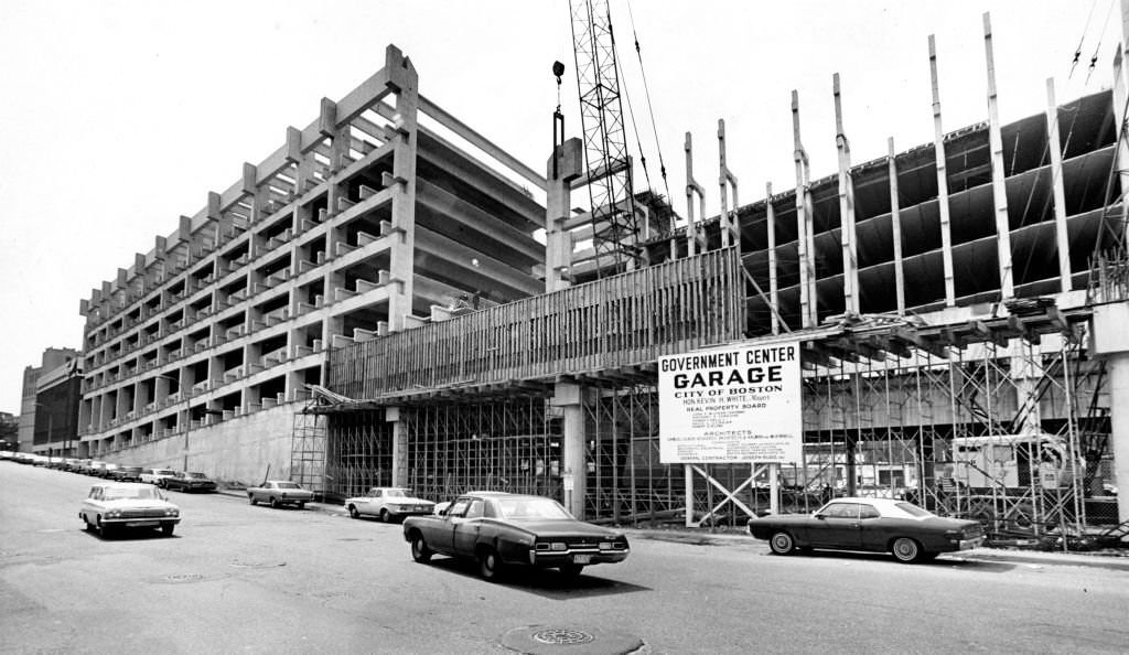 The Government Center Garage in downtown Boston is under construction on May 12, 1969.