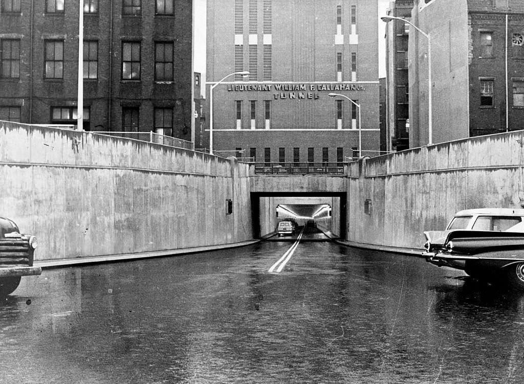 The East Boston entrance to the Lieutenant William F. Callahan Tunnel, Nov. 6, 1961.