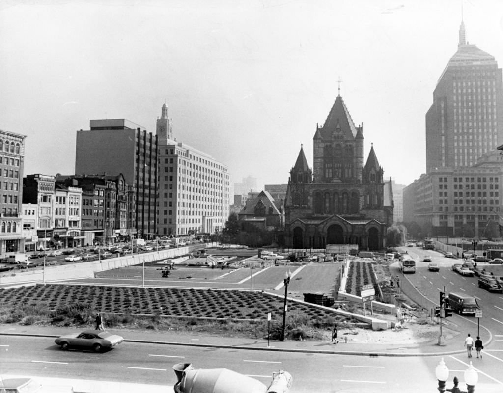 Copley Square, from the second floor of the Boston Public Library, in Boston on Sept. 15, 1969.