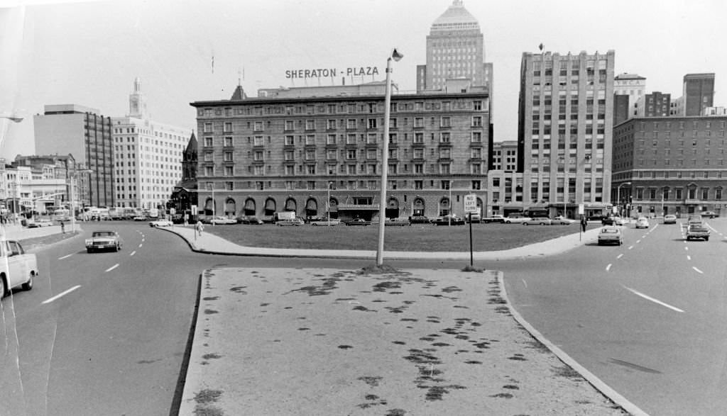 Huntington Avenue, looking towards Copley Square, in Boston on Sept. 2, 1966.
