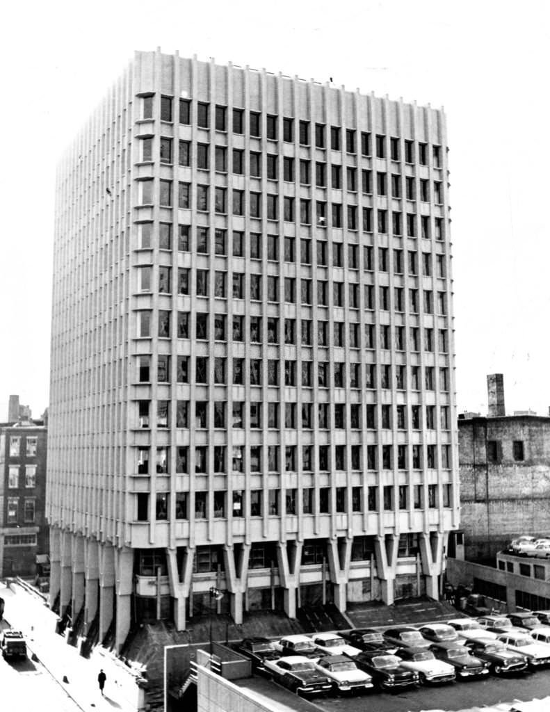 The Blue Cross-Blue Shield building at 133 Federal Street in Boston. Jan. 7, 1960.