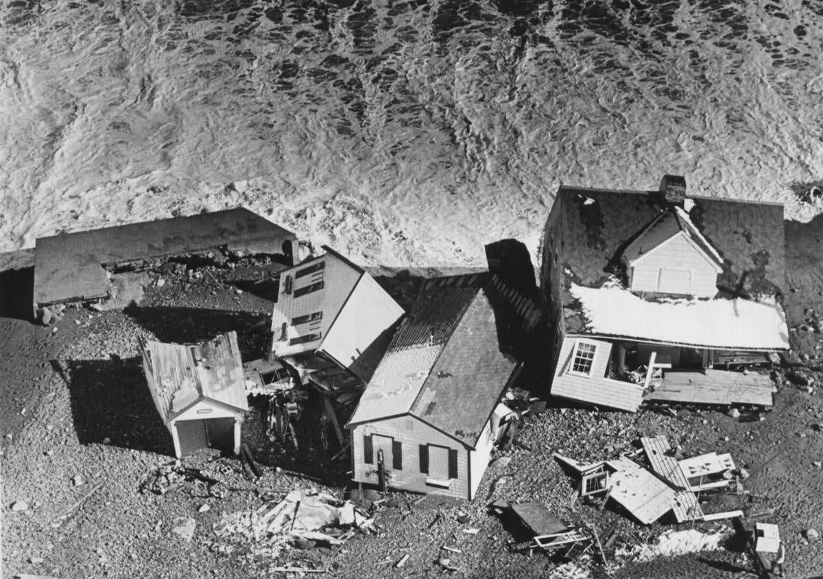 Destroyed homes on Peggoty Beach in Scituate.