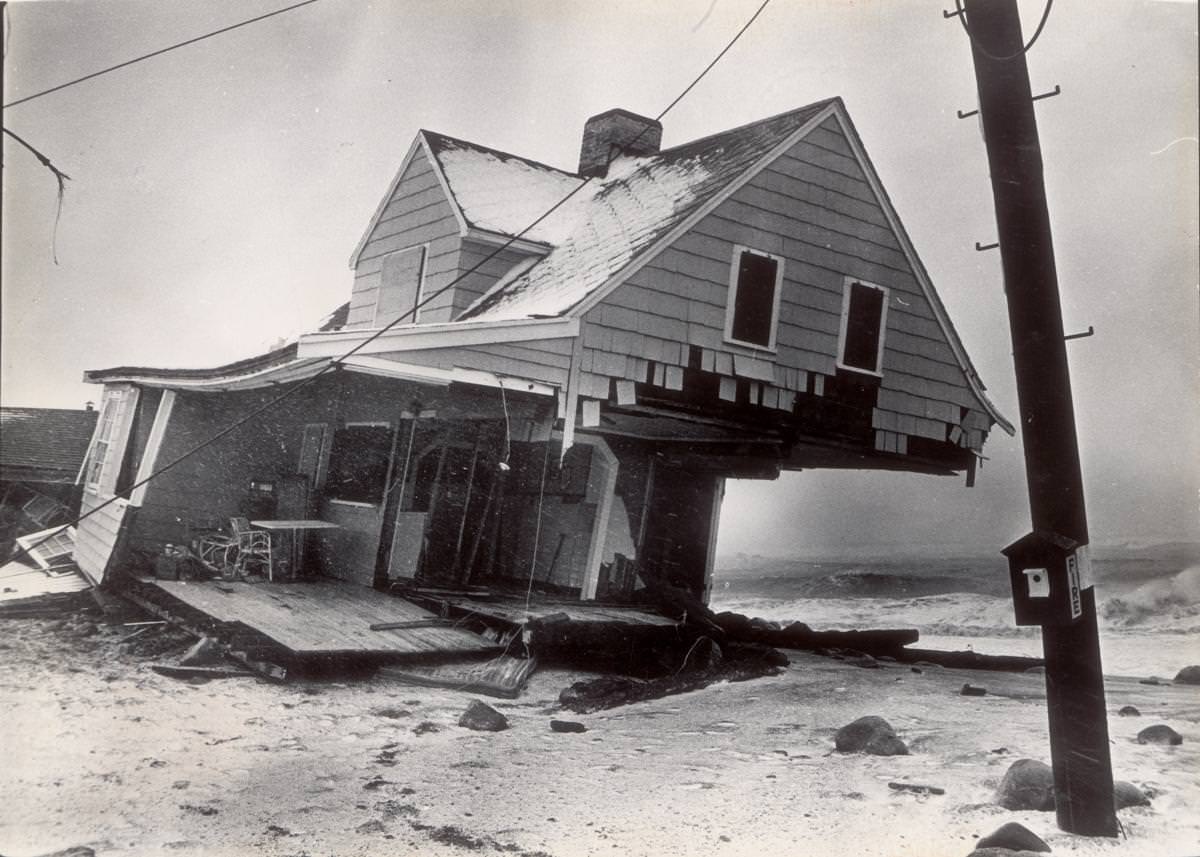 More than 25 houses, including this one, were demolished on Scituate’s Peggotty Beach during the blizzard.