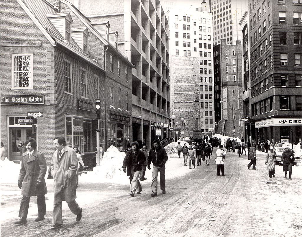Downtown Boston comes back to life after a week's vacation following the historic "Blizzard of 78".