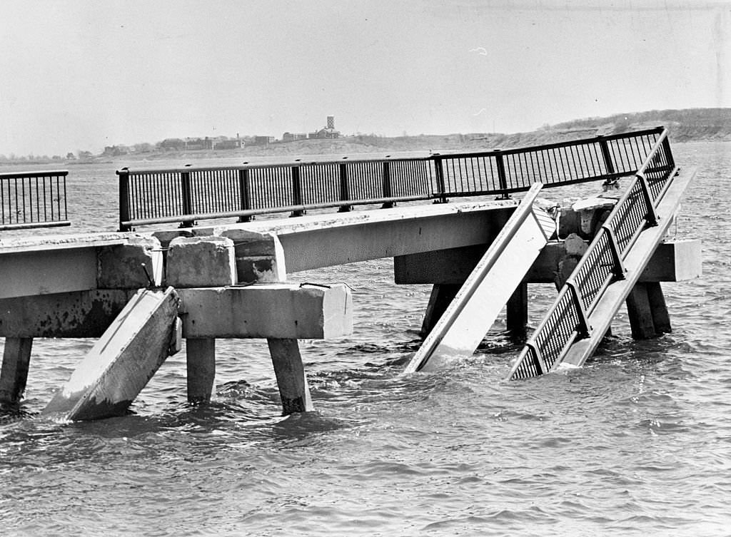 Boston's Castle Island toppled into the harbor during a record-setting blizzard in February 1978.