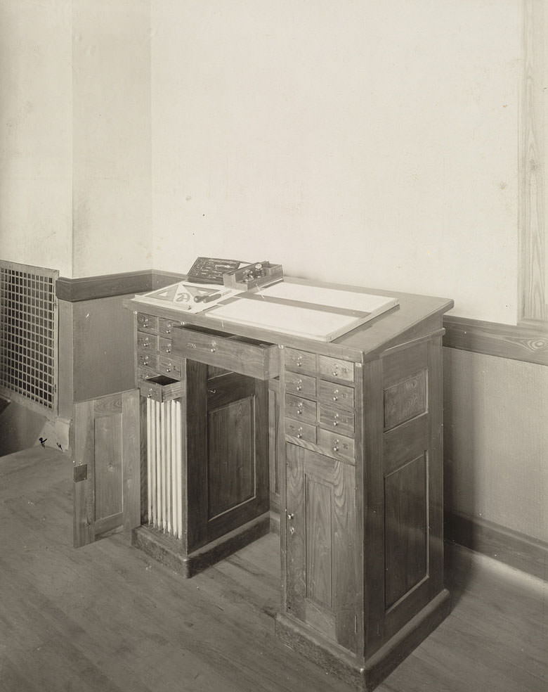 Drafting desk of Evening Industrial School