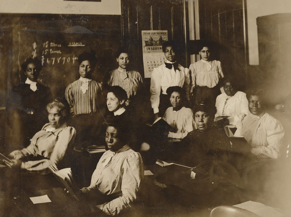 12 women students in a classroom