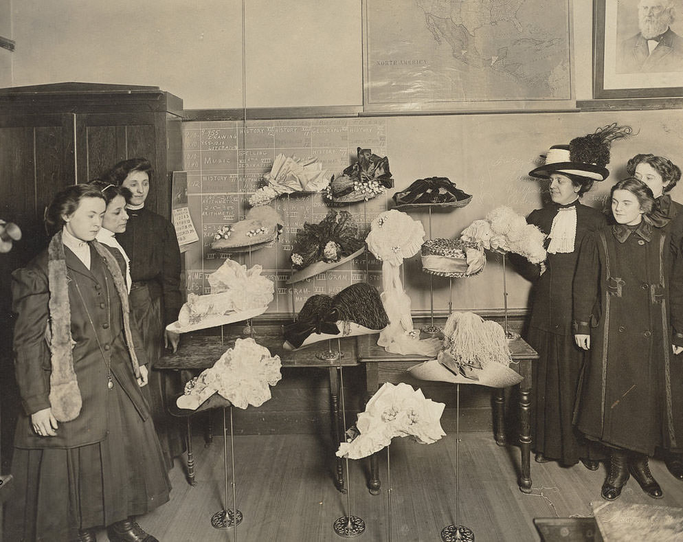 Advance millinery, Hancock Evening School