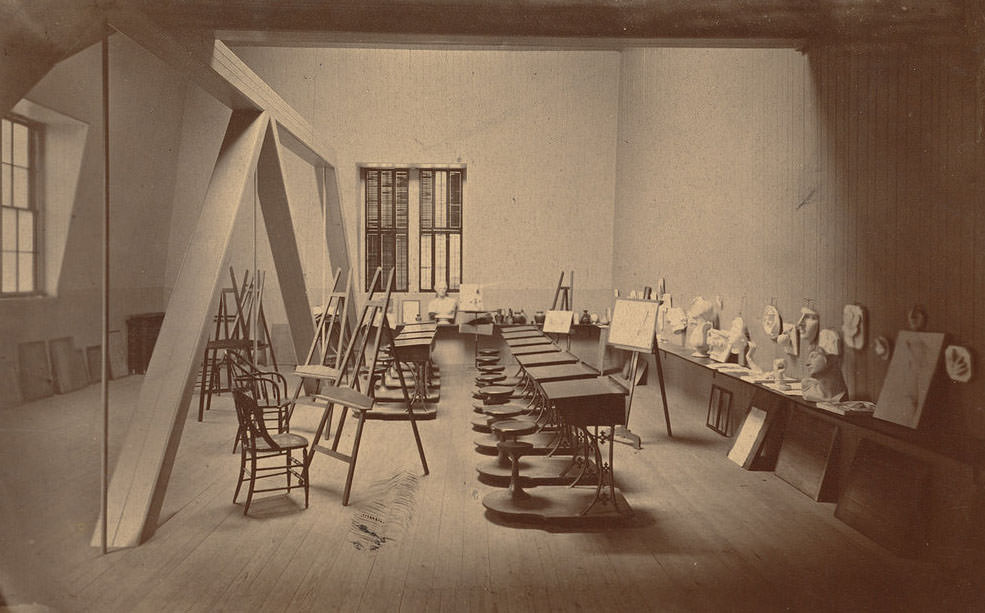 Classroom for the fine arts and drawing