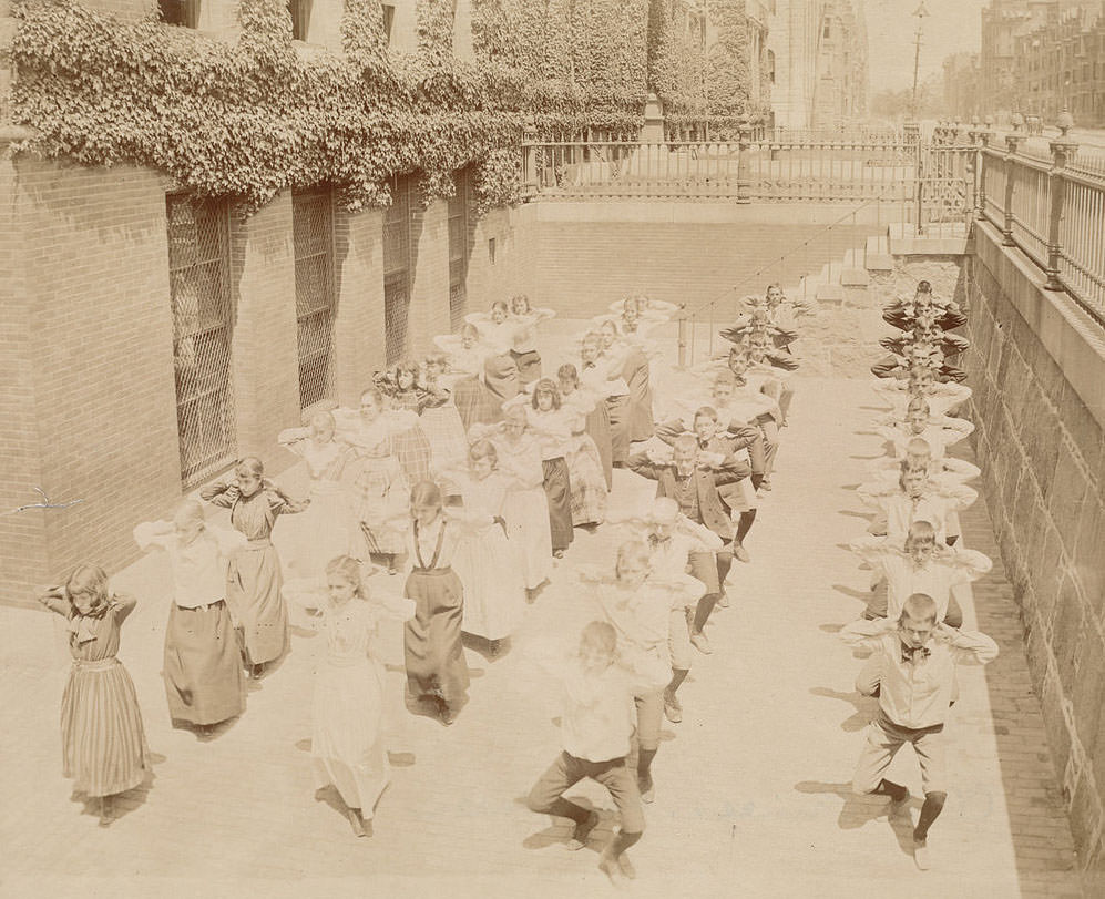 Rare Historical Photos of Students of Boston's Schools Exercising in the 1890s