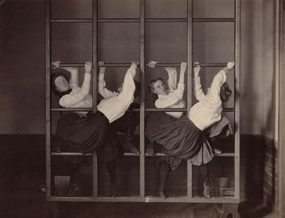 Rare Historical Photos of Students of Boston's Schools Exercising in the 1890s