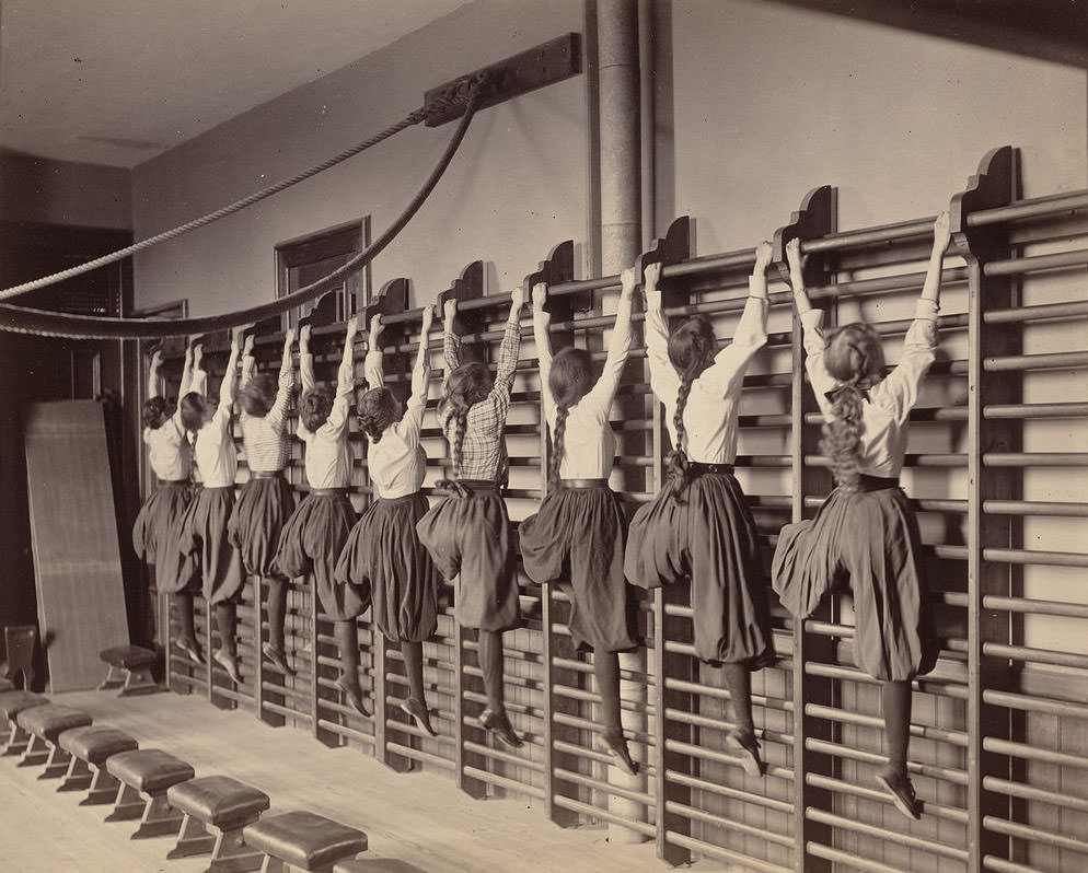 Rare Historical Photos of Students of Boston's Schools Exercising in the 1890s