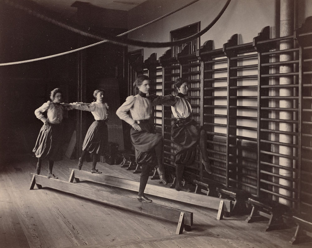 Rare Historical Photos of Students of Boston's Schools Exercising in the 1890s