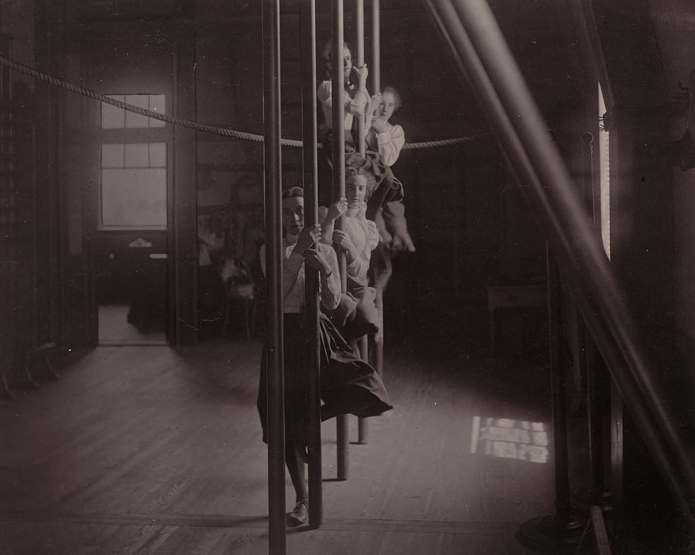 Rare Historical Photos of Students of Boston's Schools Exercising in the 1890s