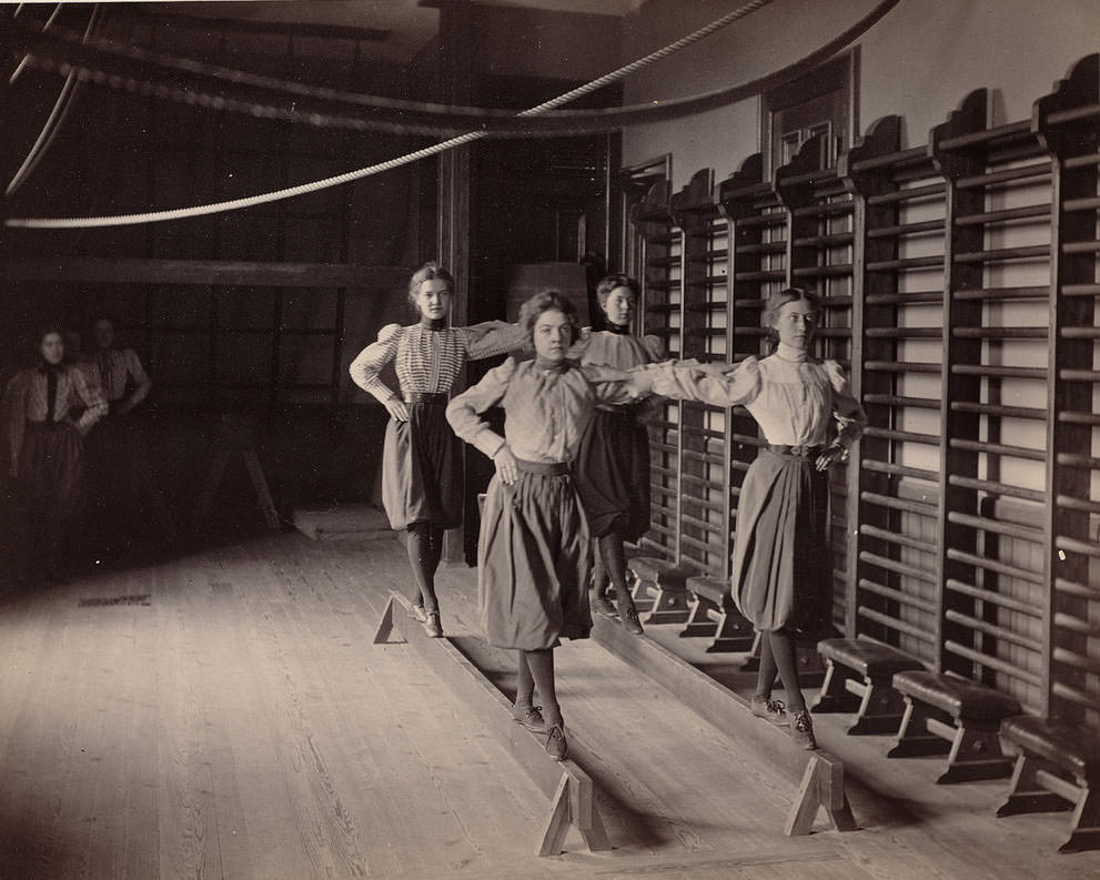 Rare Historical Photos of Students of Boston's Schools Exercising in the 1890s