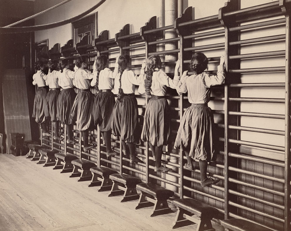 Rare Historical Photos of Students of Boston's Schools Exercising in the 1890s