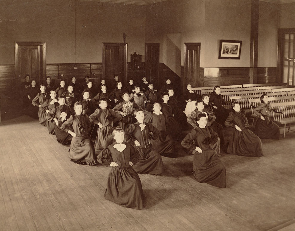 Rare Historical Photos of Students of Boston's Schools Exercising in the 1890s