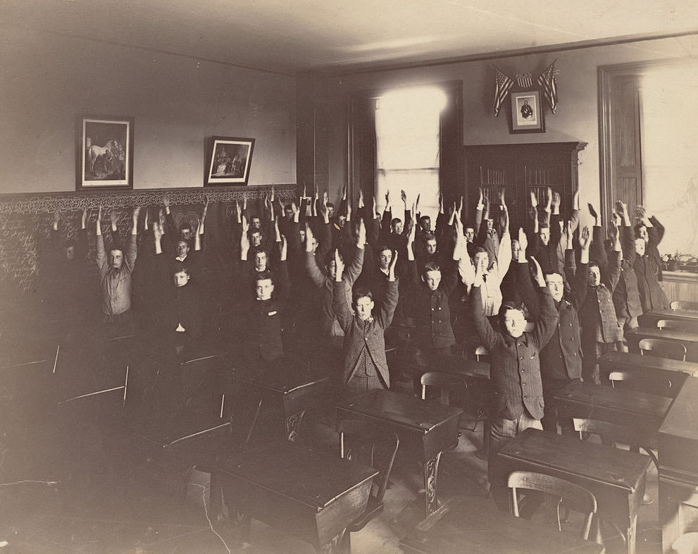 Rare Historical Photos of Students of Boston's Schools Exercising in the 1890s