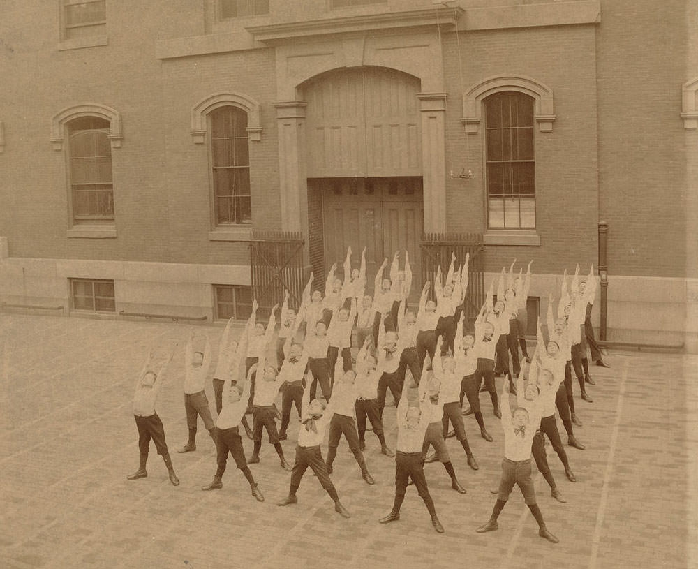 Rare Historical Photos of Students of Boston's Schools Exercising in the 1890s