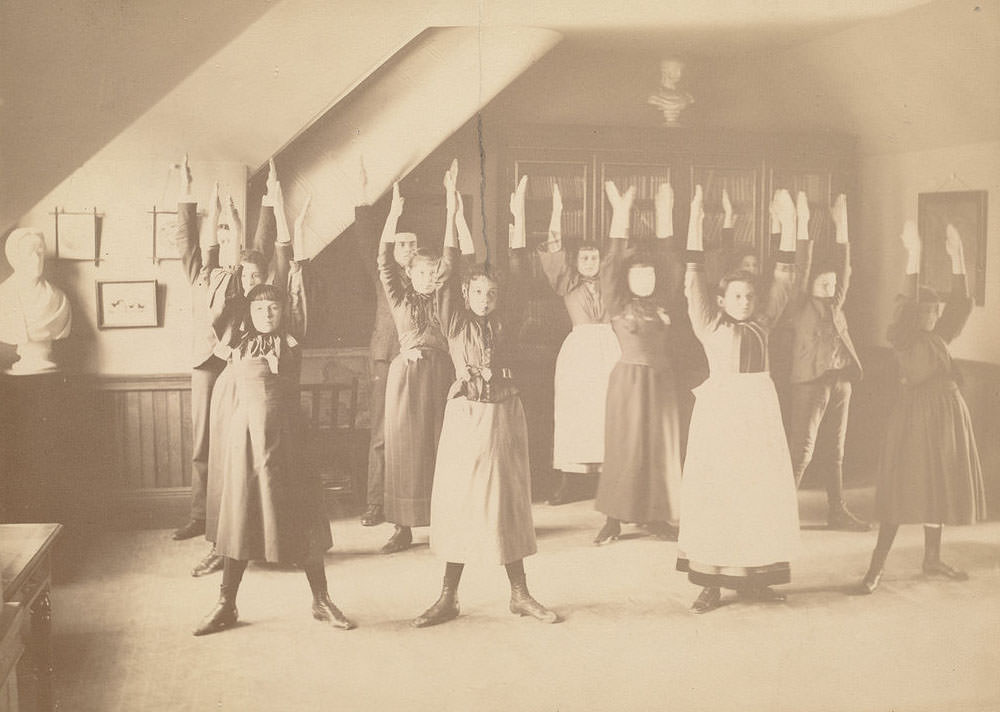 Rare Historical Photos of Students of Boston's Schools Exercising in the 1890s