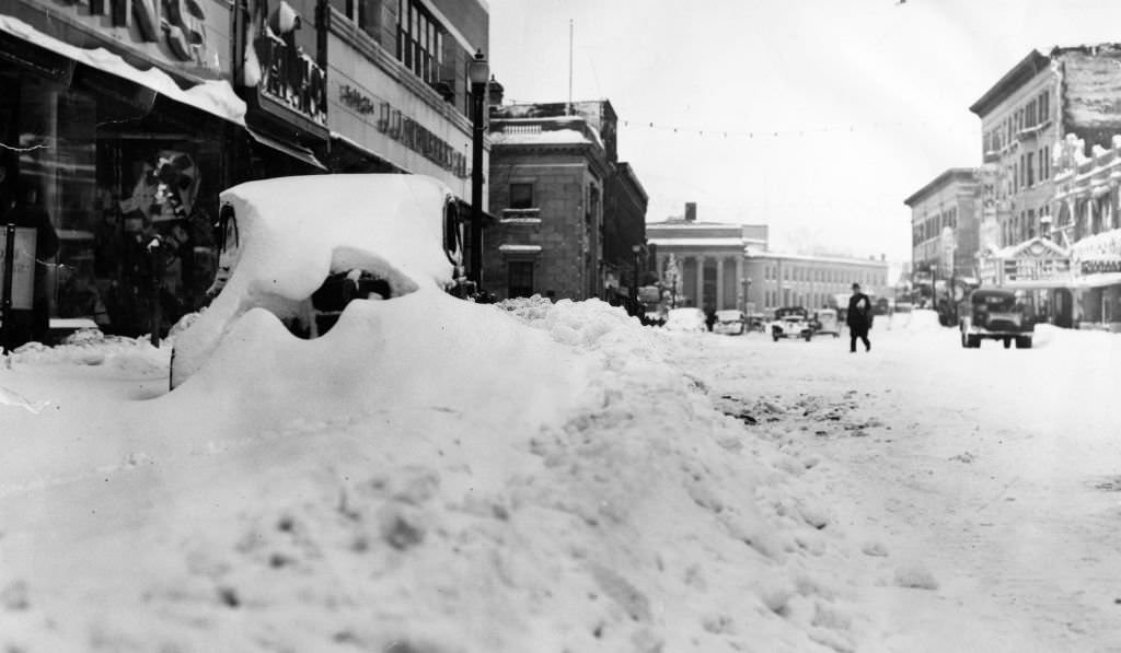 Concord Street is covered in snow, December 1947.