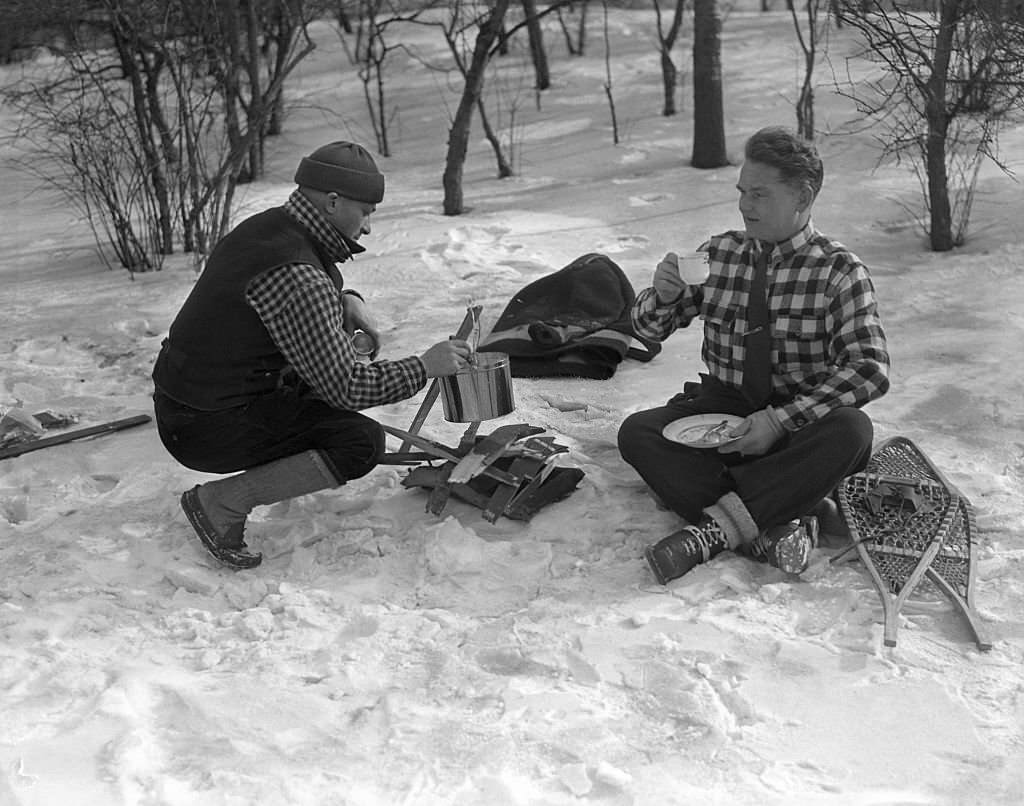 Outdoorsmen Camping in Central Park, 1960s