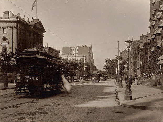 Boylston Street, from Clarendon Street, about 1890.