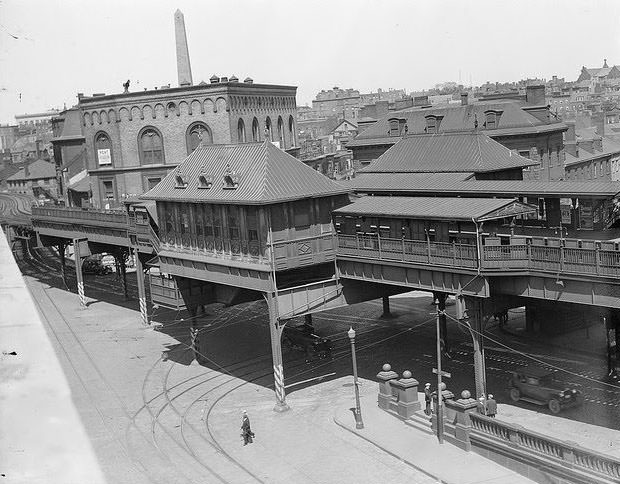 Boston elevated station, City Square, Charlestown, 1930.
