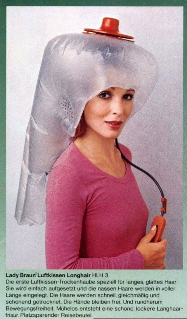 Braun Astronette Hair Dryers: The Handy Air-Cushion Hood Dryer from the 1970s