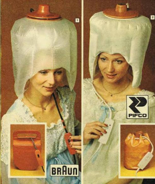 Braun Astronette Hair Dryers: The Handy Air-Cushion Hood Dryer from the 1970s