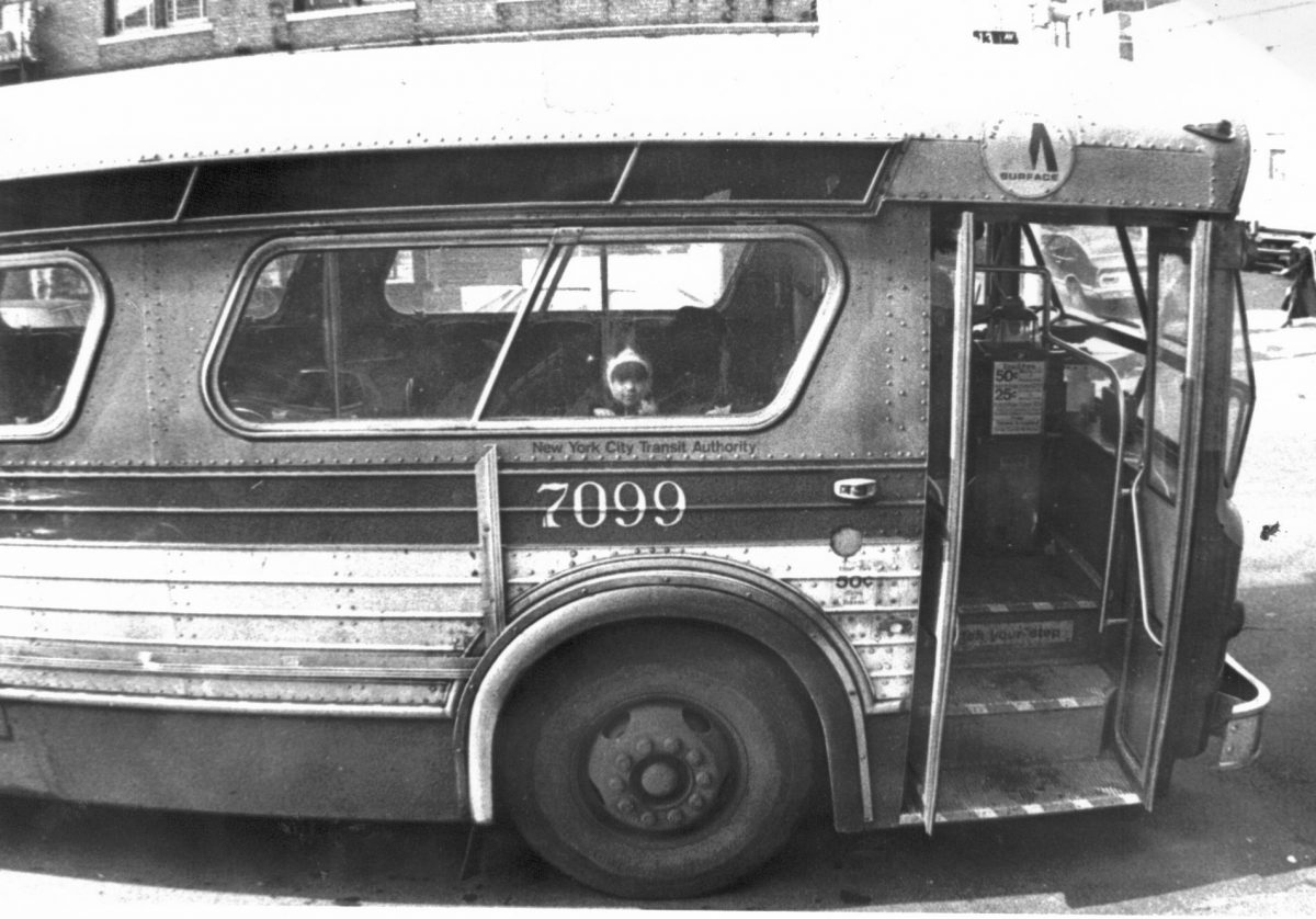 NYC MTA Bus Peering Child, 1977