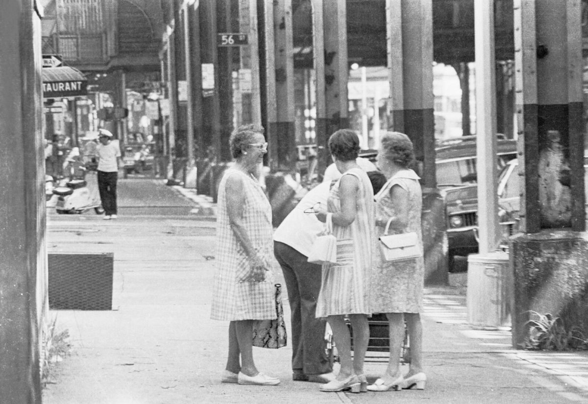 Boro Park Brooklyn Shopping Ladies near Millers Restaurant, 1976