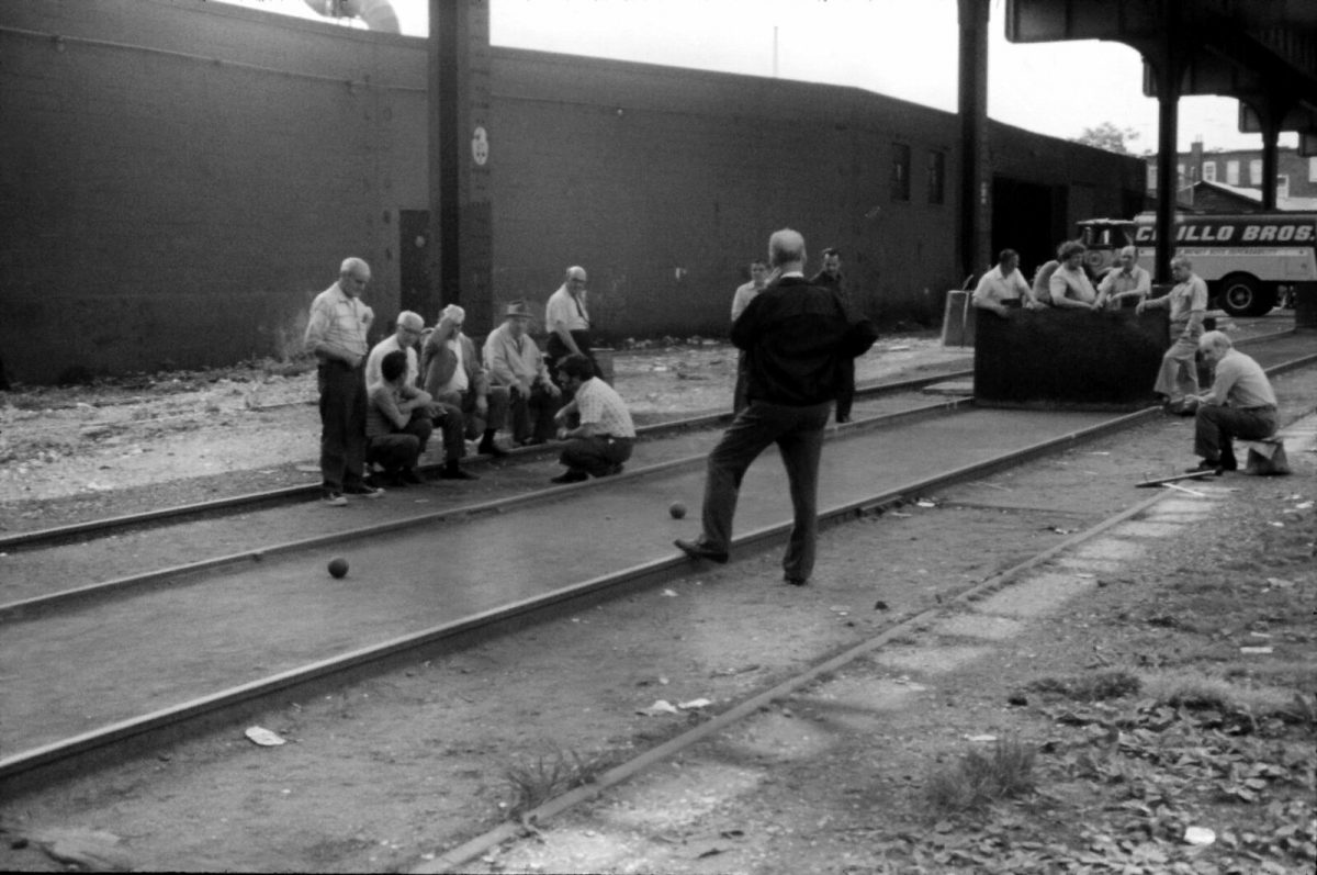 Baci Ball play Boro Park Brooklyn under The Culver Line, 1975