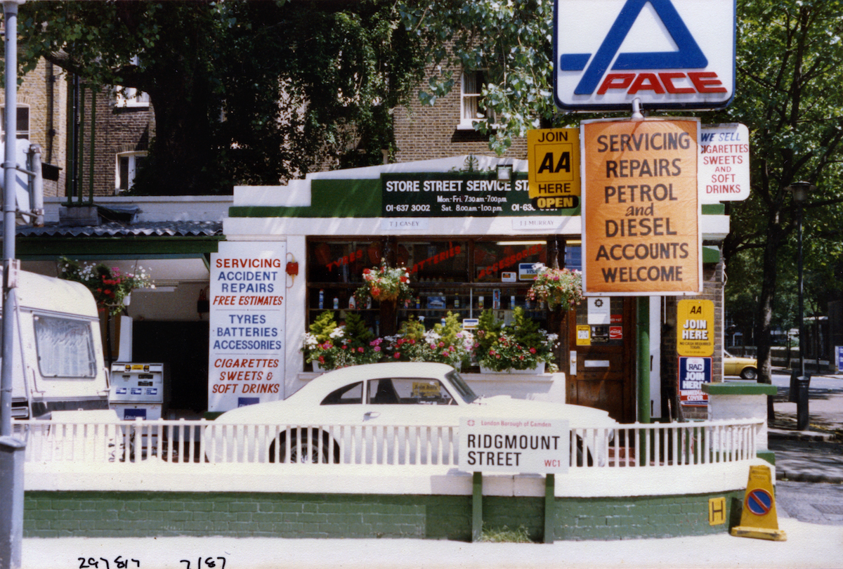 Garage, Ridgmount St, Holborn, Camden, 1987