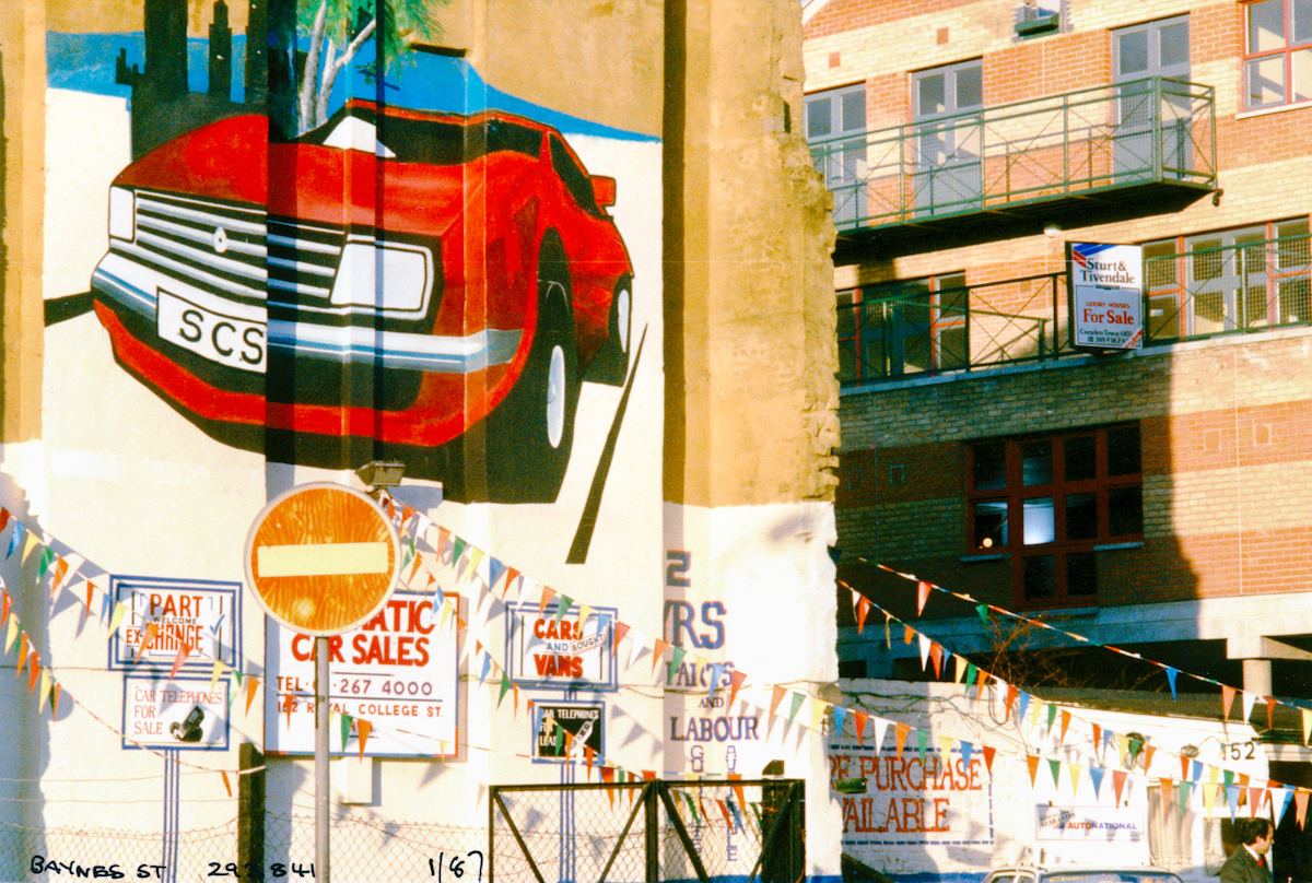 SCS, Car Sales, Baynes St, Royal College St, Camden, 1987