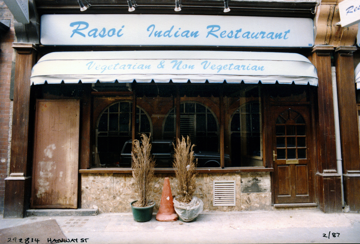 Rasoi, Indian, Restaurant, Hanway St, St Giles, Westminster, Camden, 1987