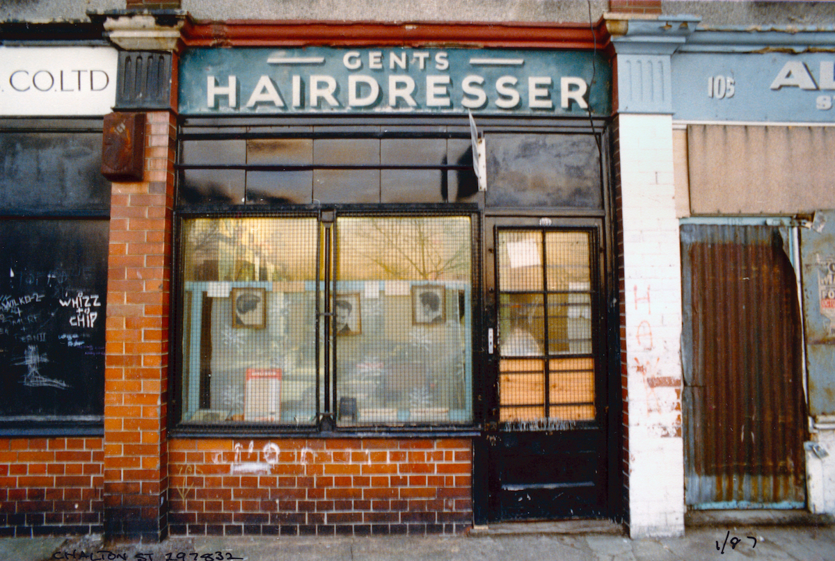 Gents, Hairdresser, Chalton St, Somers Town, Camden, 1987
