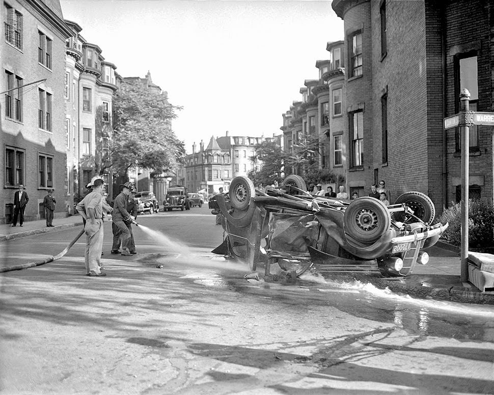 Auto accident, corner of Warren Ave. and W. Canton St., South End