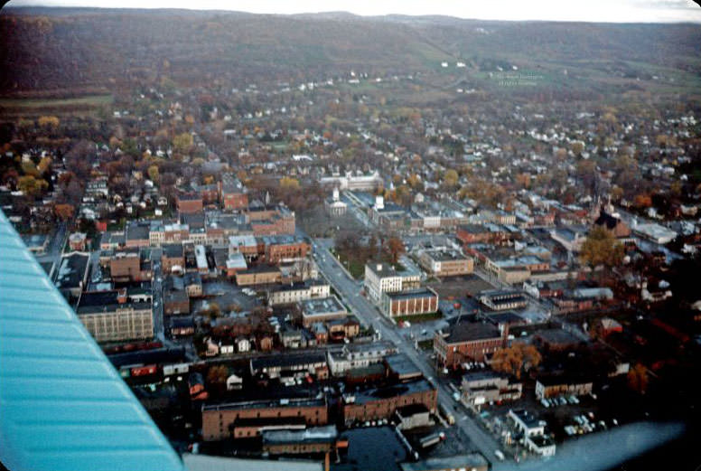 Looking WNW at the center of town from low altitude, October 1962