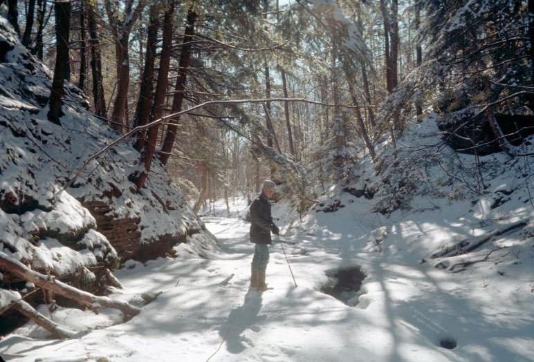 Pausing in the frozen glen, February 1962