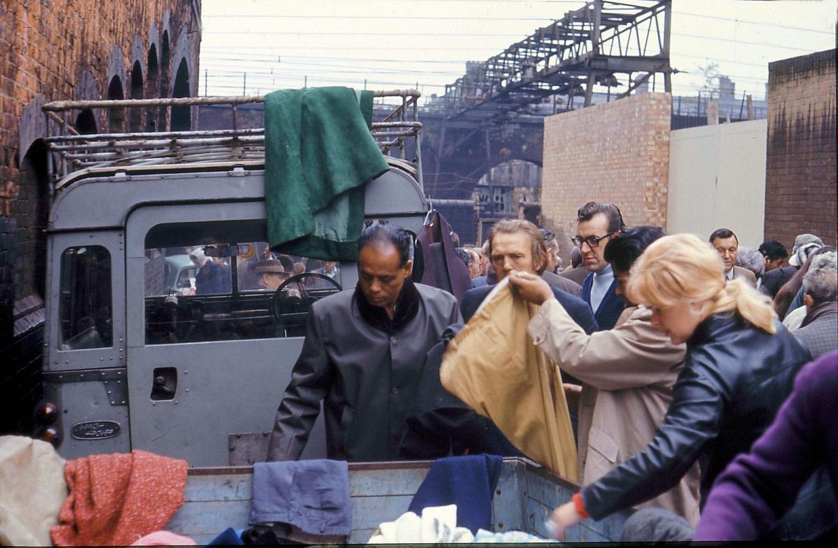 People Shopping At London's Cheshire Street Market in October 1973