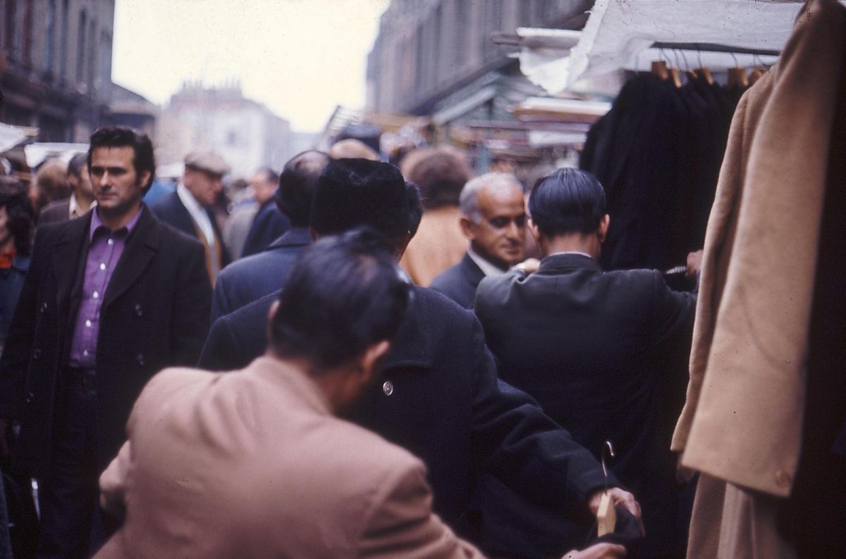 People Shopping At London's Cheshire Street Market in October 1973