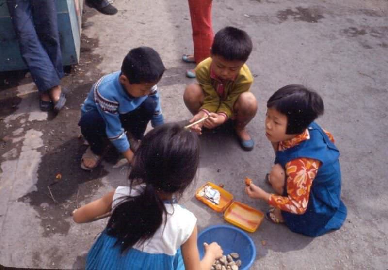 Korean children playing, Tague, 1970s