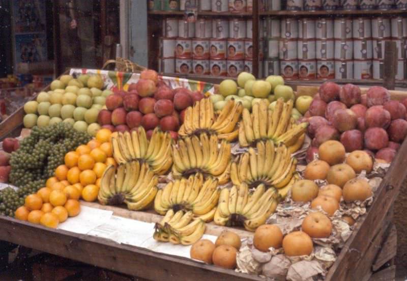 Fruit vendor, Tague, 1970s