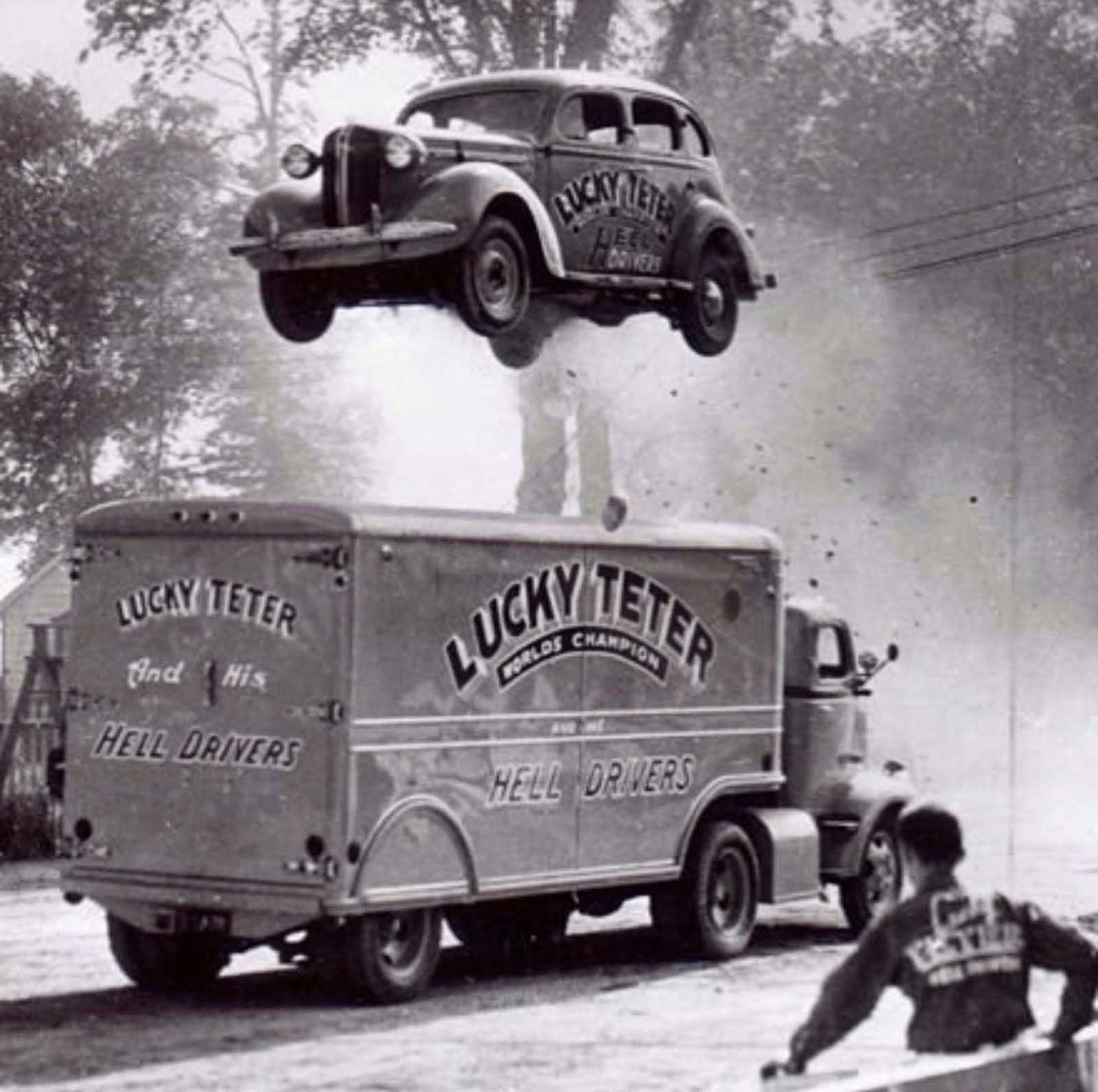 The Daredevil Stunt Drivers who entertained Crowds by Crashing Cars and flying Cars