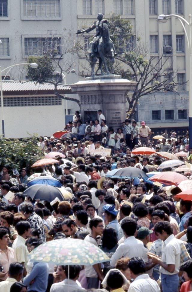 Demonstration in Plaza Libertad, San Salvador, 1977