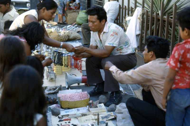 Herbalist at the market, Sonsonate, 1977