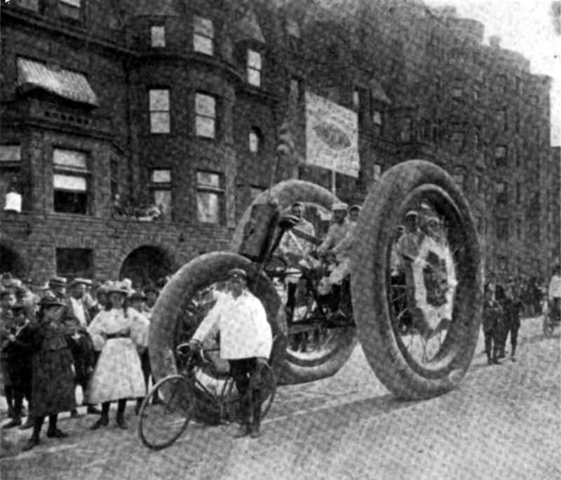 The Giant Mechanical Tricycle from 1896 which Required Eight Men were Required to Propel