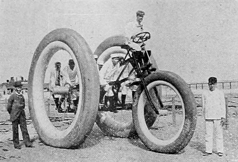 The Giant Mechanical Tricycle from 1896 which Required Eight Men were Required to Propel